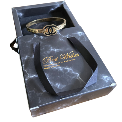 Inspired by Chanel — Gold Monogram Bracelet with Gift Box